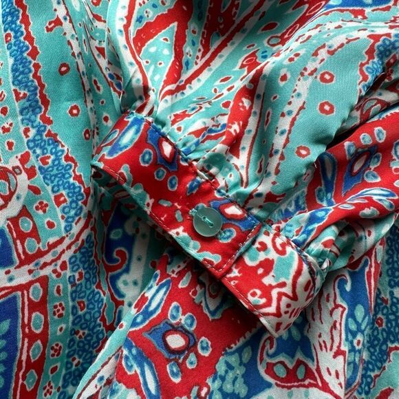 Jones New York Signature Boho Paisley Blouse & Maxi Skirt Set Sz X1 & 16 - Picture 5 of 10